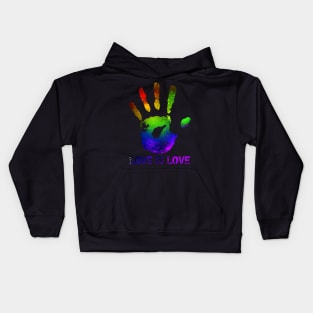 Love is Love Hand Print Kids Hoodie